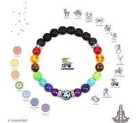 Pulsera de 7 chakras Cuenta de piedra natural 12 Pulseras de constelaciones para hombres Mujeres Joyas de meditación de ansiedad de cristal, Capricornio