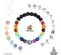 Pulsera de 7 Chakras, cuentas de piedra Natural, 12 pulseras de constelaciones para hombres y mujeres , joyería de meditación de ansiedad de cristal, Sagitario
