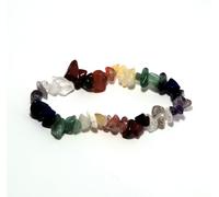 Pulsera de 7 chakras piedras naturales de chakra, pulsera de piedras curativas, pulsera de yoga, para llevar o para Reiki, terapia energética, piedras rodados naturales, elástica para hombre y mujer,