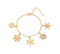 Pulsera de abalorios de Navidad para mujer, pulseras de árbol de copo de nieve, dijes dorados, accesorios de disfraz de Navidad, joyería de fiesta de Navidad, M, Acero aleado, No es una piedra