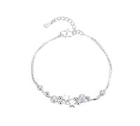 Pulsera de abalorios para mujer, estrella de doble capa, ajustable, joyería de aniversario, cumpleaños, para mujer, esposa, ella, aretes divertidos, talla única, Cobre, No es una piedra preciosa