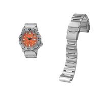 Pulsera de acero inoxidable apta for reloj de precisión for SEIKO No. 5 Correa de acero Red Toothed Water Ghost Monster SRPH75K1 SKX781(Silver)