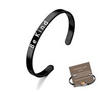 Pulsera de acero inoxidable con mensaje inspirador, con mensaje inspirador, apertura personalizada, ajustable, regalo para mujer, Adjustable, Acero inoxidable, No es una piedra preciosa