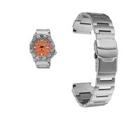 Pulsera de acero inoxidable de 20 mm apta for correa de reloj SEIKO No. 5 apta for correa de reloj Red Toothed Water Ghost Little Monster SRPH75K1 SKX781 779 (Color : Silver, Size : 20mm)