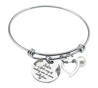 Pulsera de acero inoxidable para hombre, con anillos Sister Never Is God's Making Pulsera We Of Alone Sure Walk Inoxidable Way Ajustable Hermanas Pulseras Junco Plateado Valentin Valentin 8 Joyas