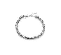 Pulsera de acero inoxidable pulido para hombre y mujer con anillos entrelazados y pequeños nudos - Ajustable 17,5 + 3 cm - Pulsera elegante e hipoalergénica - Símbolo de unión y conexión