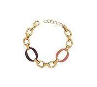 Pulsera de acetato de caramelo y resina marrón con cadena de caja y cierre de mosquetón VIDAL & VIDAL