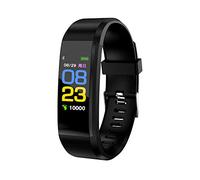 Pulsera de Actividad Inteligente - Podómetro, Frecuencia Cardíaca, Tensión Arterial, SmartBand Bluetooth para Fitbits Smart Watch (Negro)