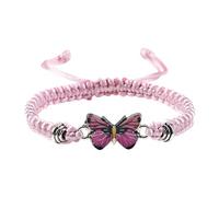 Pulsera de actividad sin teléfono móvil, pulseras de mariposas para adolescentes, cordón ajustable, pulseras de mariposas para mujeres, pulseras de mariposas bonitas pulseras de abalorios de mariposa,