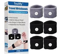 Pulsera de Acupresión de 3 Pares Contra Las Náuseas, para El Mareo, El Embarazo, Los Vuelos, Las Náuseas, Sin Efectos Secundarios, Ideal para Niños, Adultos, Vacaciones y Viajes