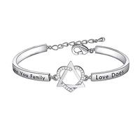Pulsera de adopción de joyas con símbolo de adopción de corazón y triángulo con dije de ADN que