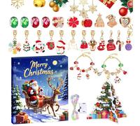 Pulsera de Adviento con calendario, pulseras de cuentas, suministros de fabricación de joyas de 24 días para niños, adolescentes, mujeres, niñas, vacaciones, adultos, vacaciones