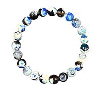 Pulsera De Ágata,Pulsera Con Cristales Naturales | Correa Ajustable De Ágata Azul Para Mujer Hombre Pareja Trabajo Libre Yoga Actividad Al Aire Libre