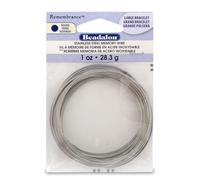 Pulsera de alambre de memoria de acero inoxidable Beadalon Remembrance, redonda, grande y brillante, 1 oz, aprox. 60 vueltas