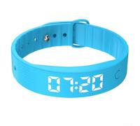 Pulsera de alarma vibratoria silenciosa, recargable, 8 alarmas, monitor de sueño, contador de pasos, temporizador de cuenta regresiva, espera de 25 días (azul)