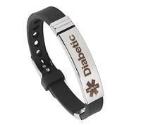 Pulsera de Alerta Médica para Diabetes, Pulsera de Acero Inoxidable de Silicona Cómoda y Respetuosa con el Medio Ambiente para Ejercicio de Diabéticos