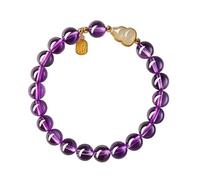 Pulsera de amatista natural para mujer, joyería elástica hecha a mano con cuentas Feng Shui, gran regalo para Acción de Gracias, Navidad y día de San Valentín, 10 mm, 10mm, Piedra, Sin piedra preciosa