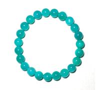 Pulsera de amazonita de 8 mm para mujeres y hombres, joyería de jade azul natural para corazón y garganta, cristal de chakra | Se adapta a muñecas de 7 pulgadas | Elección de piedras preciosas de