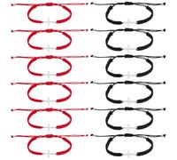 Pulsera de amistad UNICRAFTAL Cruz ajustable con cordón trenzado Correa de cuerda de nailon cristiano a juego para mujeres hombres regalos de Pascua bautismo San Valentín, Metal