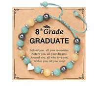 Pulsera de amor T de piedra natural ajustable tejida a mano para temporada de graduación, pareja, aretes de San Valentín, talla única, Vidrio, No es una piedra preciosa