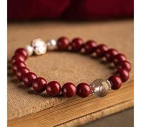 Pulsera de Amuleto Feng Shui Pulsera de Cristal de cinabrio Pulsera de Piedras Preciosas Naturales Pulsera de Cuentas de Mala de oración Pulsera de Cristal de Cuarzo Chakra Amuleto de Buena Suerte