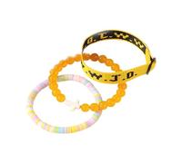 Pulsera de ancho y joyas para hombres y mujeres, ajustable, de arcilla, con discos de vinilo Heishi y perlas de natural. Joya de bautizo y abuelita Pulsera Pulsera Pulsera con Anillos, talla única
