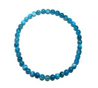 Pulsera de apatita azul unisex de 4 mm | Piedra de cristal natural del chakra del tercer ojo y la garganta para el futuro, Feng Shui, meditación, adivinación, amuletos | Alivio de la ansiedad y el