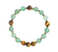 Pulsera de Aventurina verde ojo tigre amarillo que atrae la mejora fortuna, regalo joyería piedra energética Reiki profesional