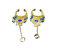 Pulsera de baile para mujer, accesorios de actuación en escenario, danza del vientre, pulseras Bollywood, 1 par, talla única