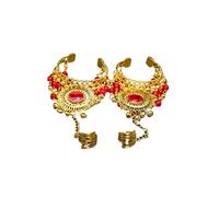 Pulsera de baile para mujer, accesorios de actuación en escenario, danza del vientre, pulseras Bollywood, 1 par, talla única