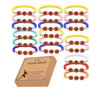 Pulsera de baloncesto para hombre, joyería deportiva creativa, pulseras unisex ajustables con dije de baloncesto, con tarjetas inspiradoras, Refer to description, Materiales mixtos, Unisex