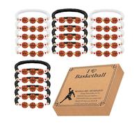 Pulsera de baloncesto | Pulseras unisex ajustables con dije de baloncesto | Joyería deportiva para decoración | Pulseras de baloncesto para adolescentes y adultos | Abalorio de baloncesto con tarjetas