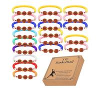 Pulsera de baloncesto, pulseras unisex ajustables con dije de baloncesto, joyería deportiva para decoración, abalorio de baloncesto con tarjetas inspiradoras, pulseras de baloncesto para adolescentes