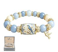 Pulsera de bendiciones de pájaro azul de edición limitada 2026, bendiciones de amor, paz y primavera, pulseras inspiradoras con cuentas de fuerza de colibrí, con diseño de pájaro y mariposa (TypeB)