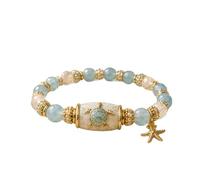 Pulsera de bendiciones de tortuga marina de edición limitada 2026, pulseras de animales, protección, longevidad, viaje seguro y paz, regalo inspirador para hermana, hija, mejor amiga, Medio, Metal
