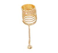 Pulsera De Bobinas Diamantes Imitación Brazalete Elástico Cómodo para Niñas Adolescentes Puños Brazo Abierto Joyería Joyería Brillante