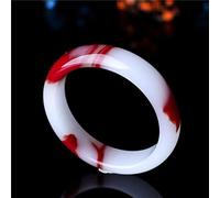 Pulsera de Brazalete de Jade Rojo para Mujeres Joyas de Piedra Preciosa jadeita Natural de Estilo Chino para mamá (tamaño: 62 mm)