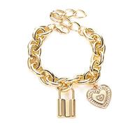 Pulsera de brillo de moda ajustable de Punk Dorado Simple Corazón Pulsera de la Joyería de las Mujeres Pulsera de Pulseira Feminina Lovely And Atractivo