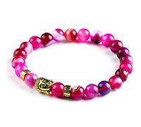 Pulsera de Buda de cuentas de ónix de lava Joyería de Buda de oro Pulseras de yoga negras para hombres y mujeres, joyería de moda, rojo