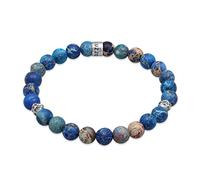 Pulsera de Buda Kuzzoi para hombre hecha con cuentas de ágata de color azul y cuentas de plata de ley 925 orgánica