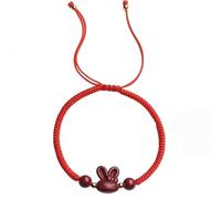 Pulsera de Buena Suerte, Pulsera Feng Shui Arena Roja Púrpura Cinabrio Conejo Talismán Fuerte for el Año 2023 del de Riqueza Cordón Rojo Chino Amuleto Chakra for la Suerte Prosperidad contra Mal,Re
