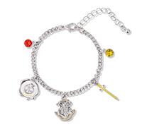 Pulsera de cadena ajustable plateada de Harry Potter Hogwarts para los fans de Harry Potter
