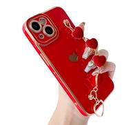 Pulsera de cadena con correa de mu?eca con forma de coraz?n de amor chapada en color suave de Caseative