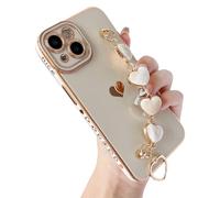 Pulsera de cadena con correa de mu?eca con forma de coraz?n de amor chapada en color suave de Caseative