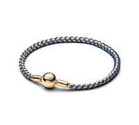 Pulsera de cadena de 14 K con cadena de tela azul