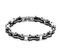 Pulsera de cadena de bicicleta para hombre, joyería de acero inoxidable de alta resistencia, color plateado y acero inoxidable