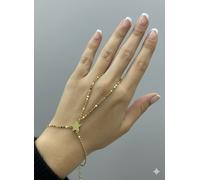 Pulsera de cadena de mano con estrella de lentejuelas doradas VIP
