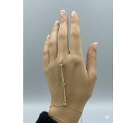 Pulsera de cadena de mano de cristal dorado VIP