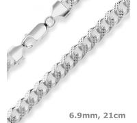 Pulsera De Cadena De Panzer Ovalada De Plata 925 21cm