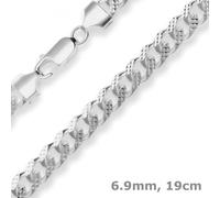 Pulsera De Cadena De Panzer Ovalada De Plata 925 Joyería De Brazalete 19cm
